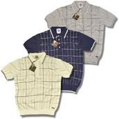 View Item Lambretta Mod 60's Retro Grid Line Knit S/S Polo Shirt